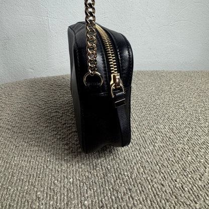 Jimmy Choo „Hali“ Grained Leather Camera Bag Schwarz