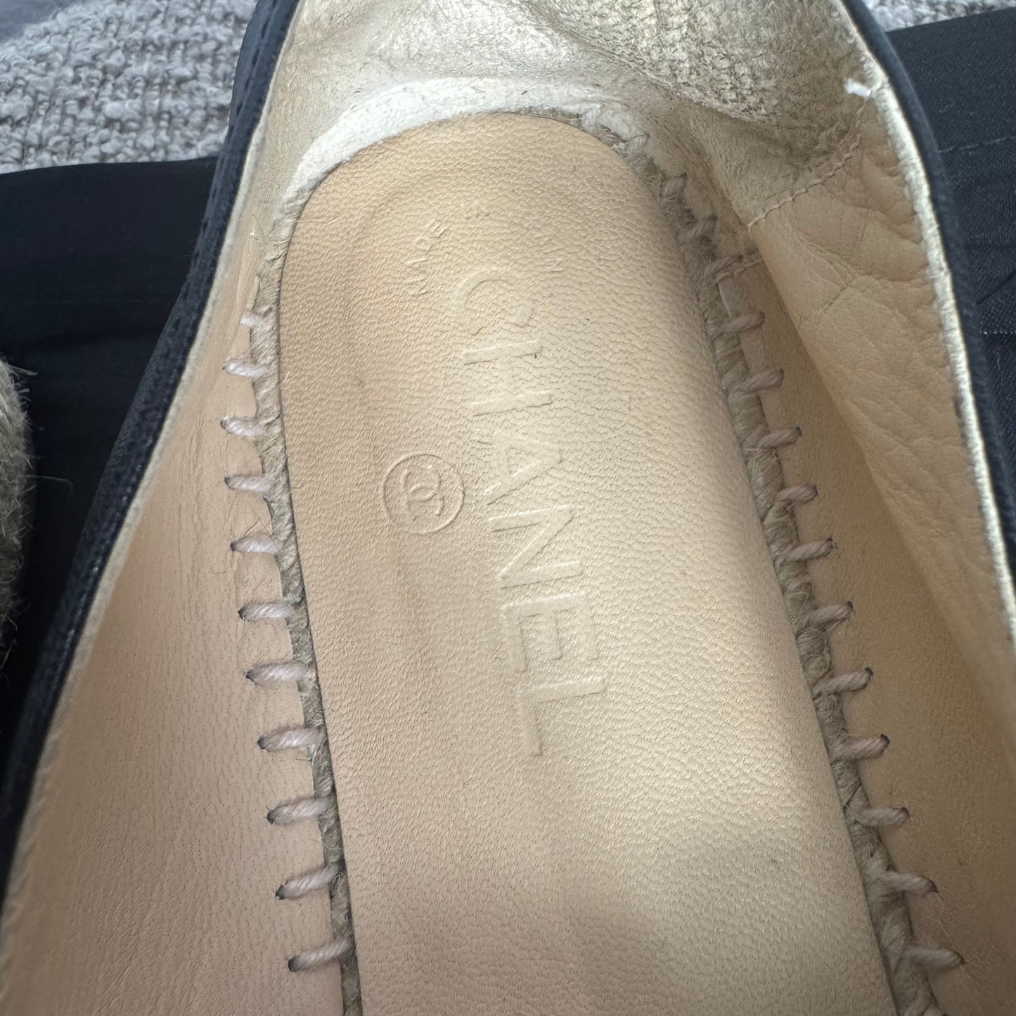 Chanel Espadrilles Schwarz Leder Gr. 40