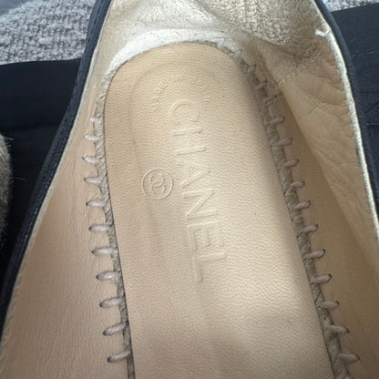 Chanel Espadrilles Schwarz Leder Gr. 40
