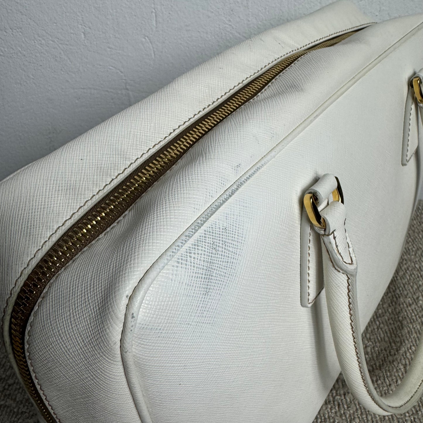 Prada Saffiano Lux Tote Bag weiß