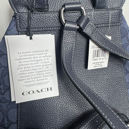 Coach Dempsey Drawstring Rucksack – Signature Jacquard Navy (NEU)
