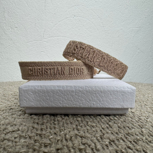 Dior Stoffarmbänder Set Beige – Full Set