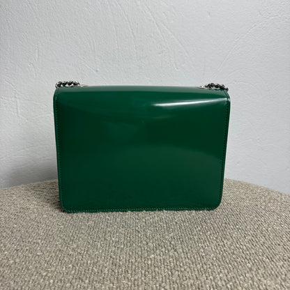 Gucci Green Small Patent Interlocking GG Crossbody Grün