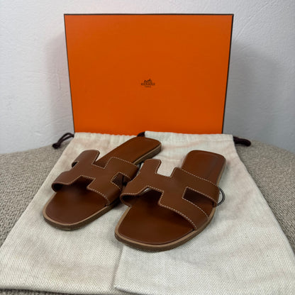 Hermès Oran Sandalen – Braun – Gr. 38,5
