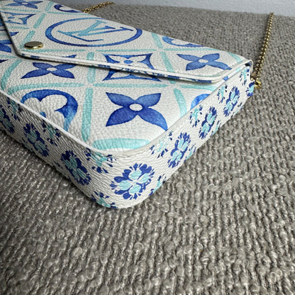 Louis Vuitton Pochette Félicie – Monogram Tile „By The Pool“ Lagoon Blue