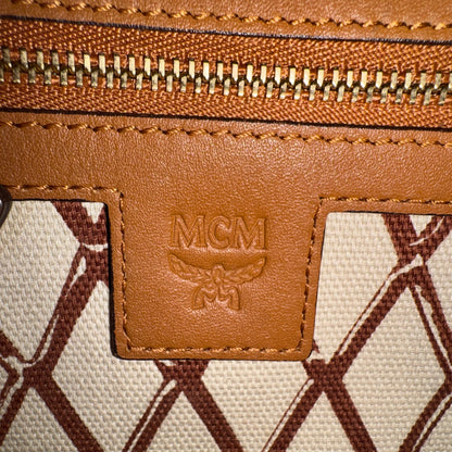 MCM Toni Shopper mit Reißverschluss – Visetos Cognac