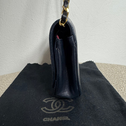 Chanel Vintage Coco Chain Umhängetasche Navy Blue