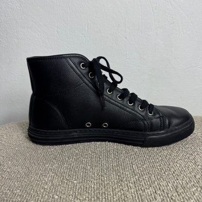 Gucci High-Top Leder-Sneaker Schwarz Gr. 40,5