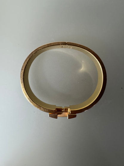 Hermès Clic H Armreif – Gold & Hellblau