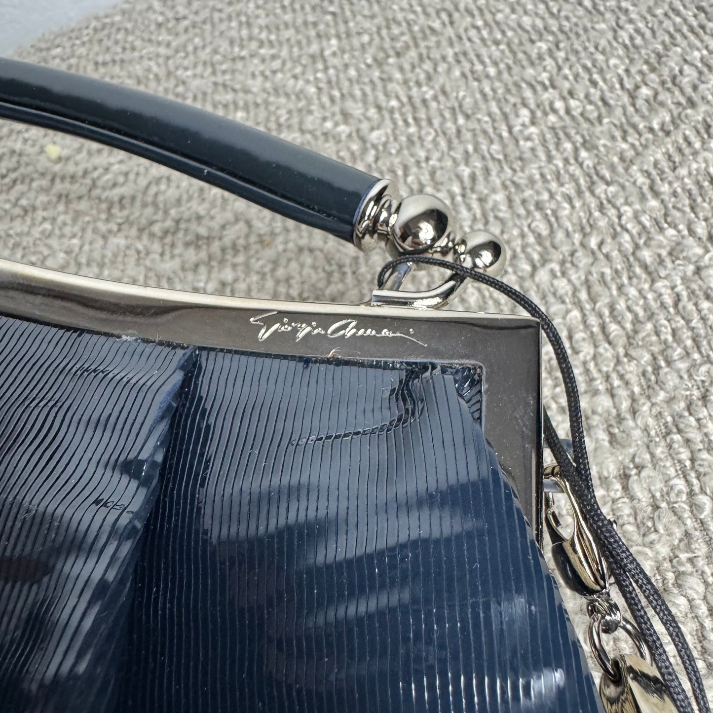 Giorgio Armani Vintage Y2K Pleated Rigid-Handle Frame Clutch