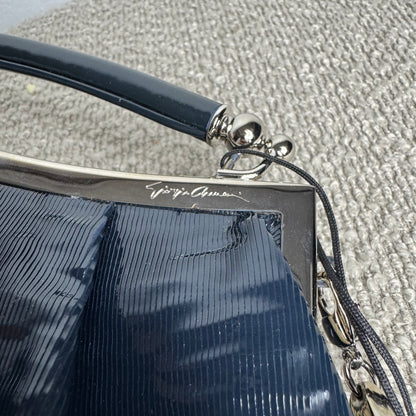 Giorgio Armani Vintage Y2K Pleated Rigid-Handle Frame Clutch
