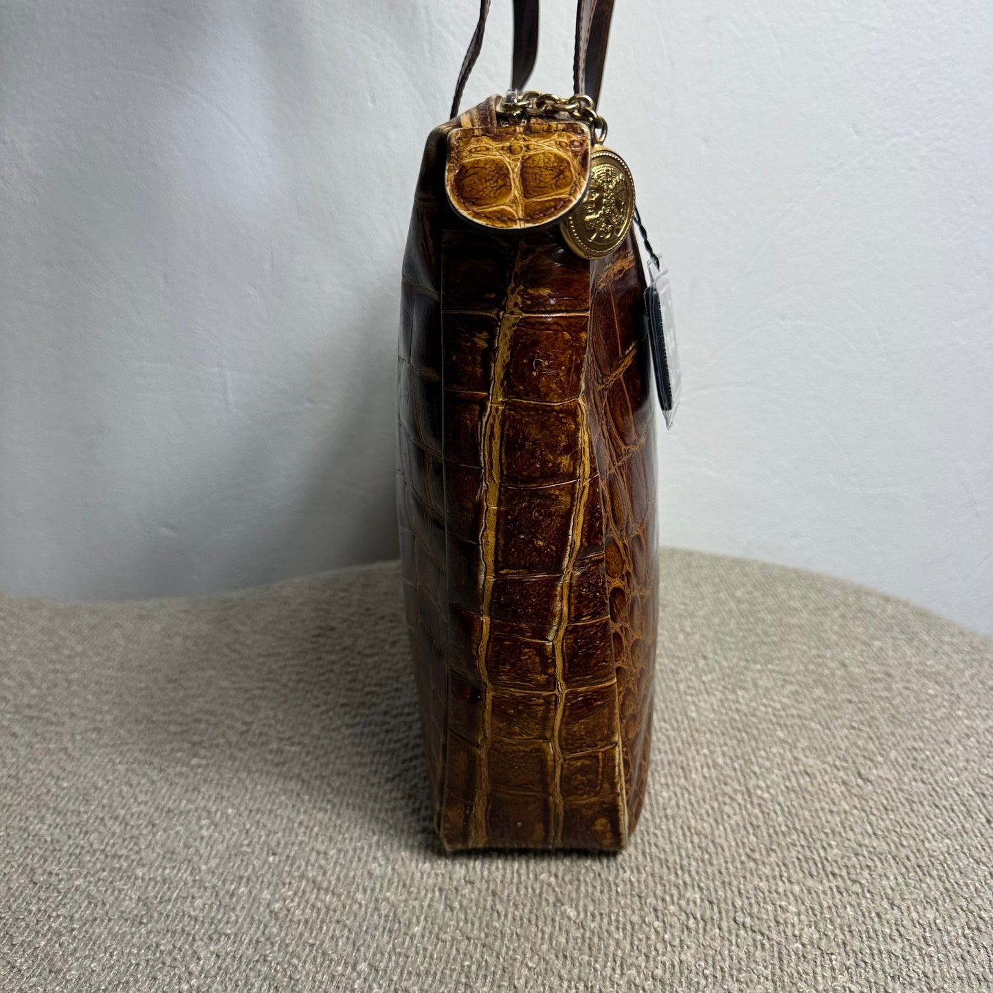 Vintage Fendi Tote Bag mit Krokodilprägung