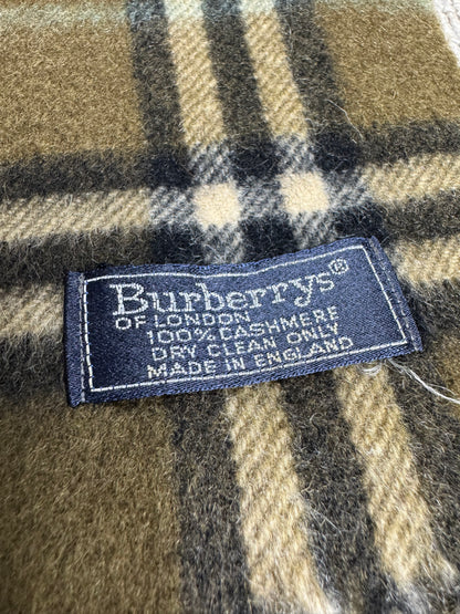 Écharpe Burberry kaki – 100 % cachemire