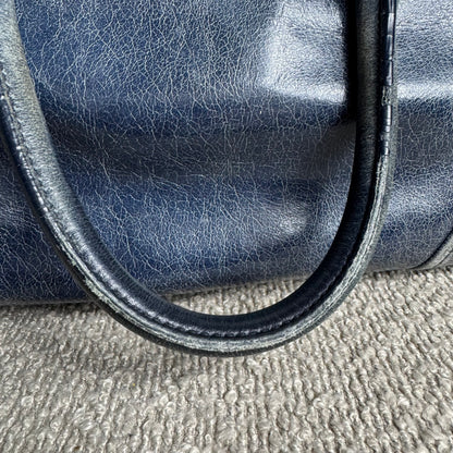 Miu Miu Sitello Shine Double Zip Leder blau