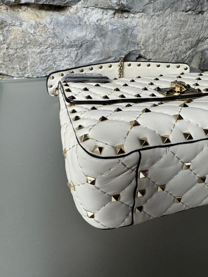 Valentino Garavani Rockstud Spike Bag Nappaleder Weiß