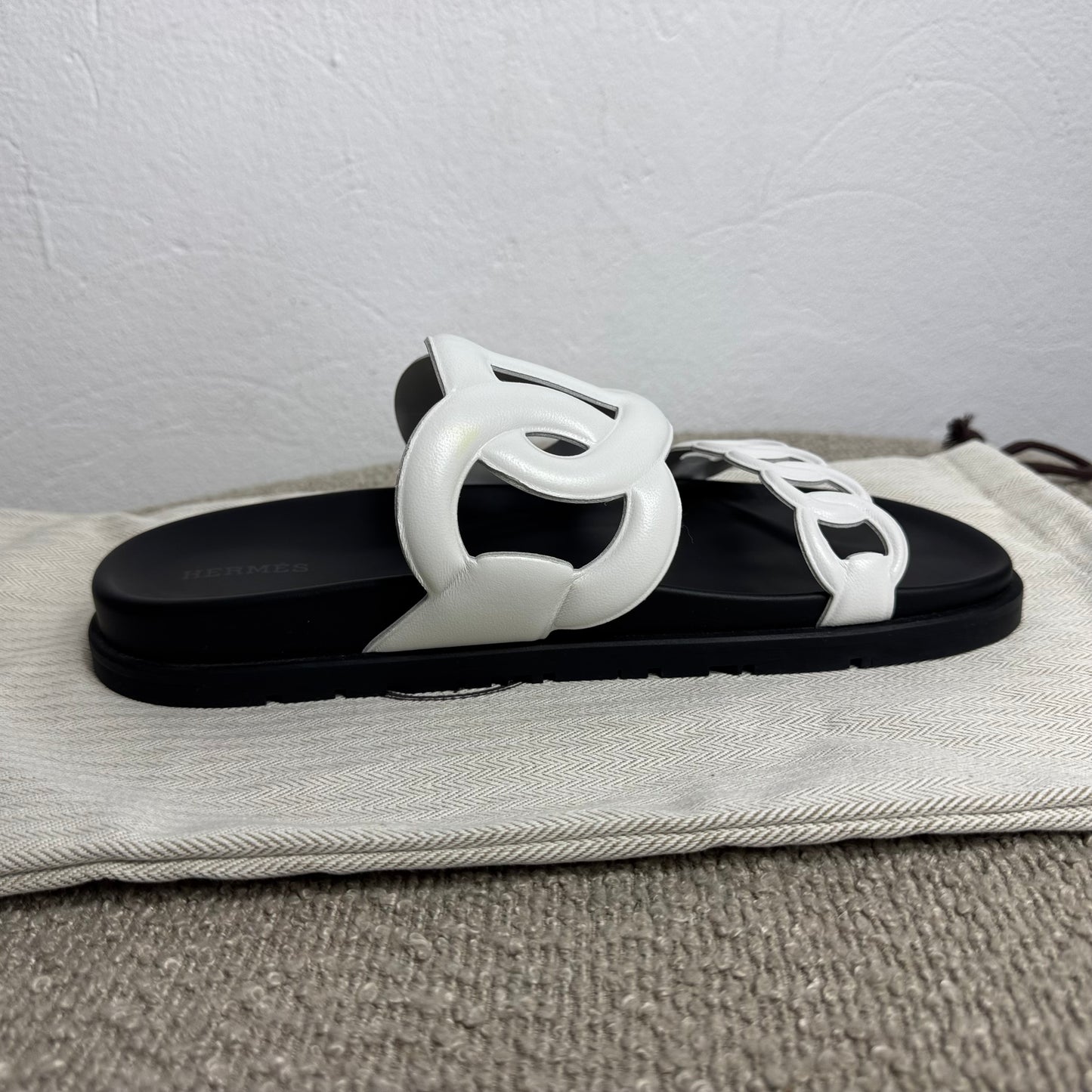Hermès Extra Chaine d'Ancre Sandalen White Leather