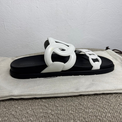 Hermès Extra Chaine d'Ancre Sandalen White Leather
