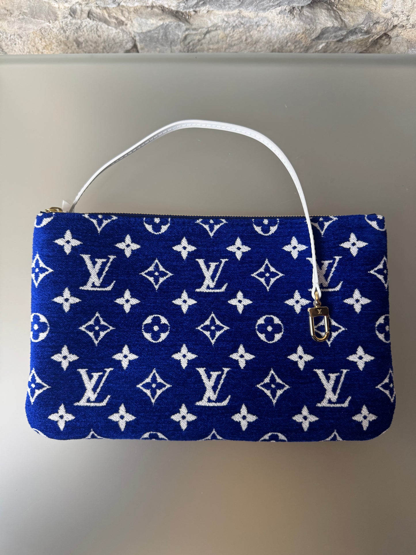 Louis Vuitton Jacquard Velvet Monogram LV Match Neverfull MM Tote – Blau & Weiß