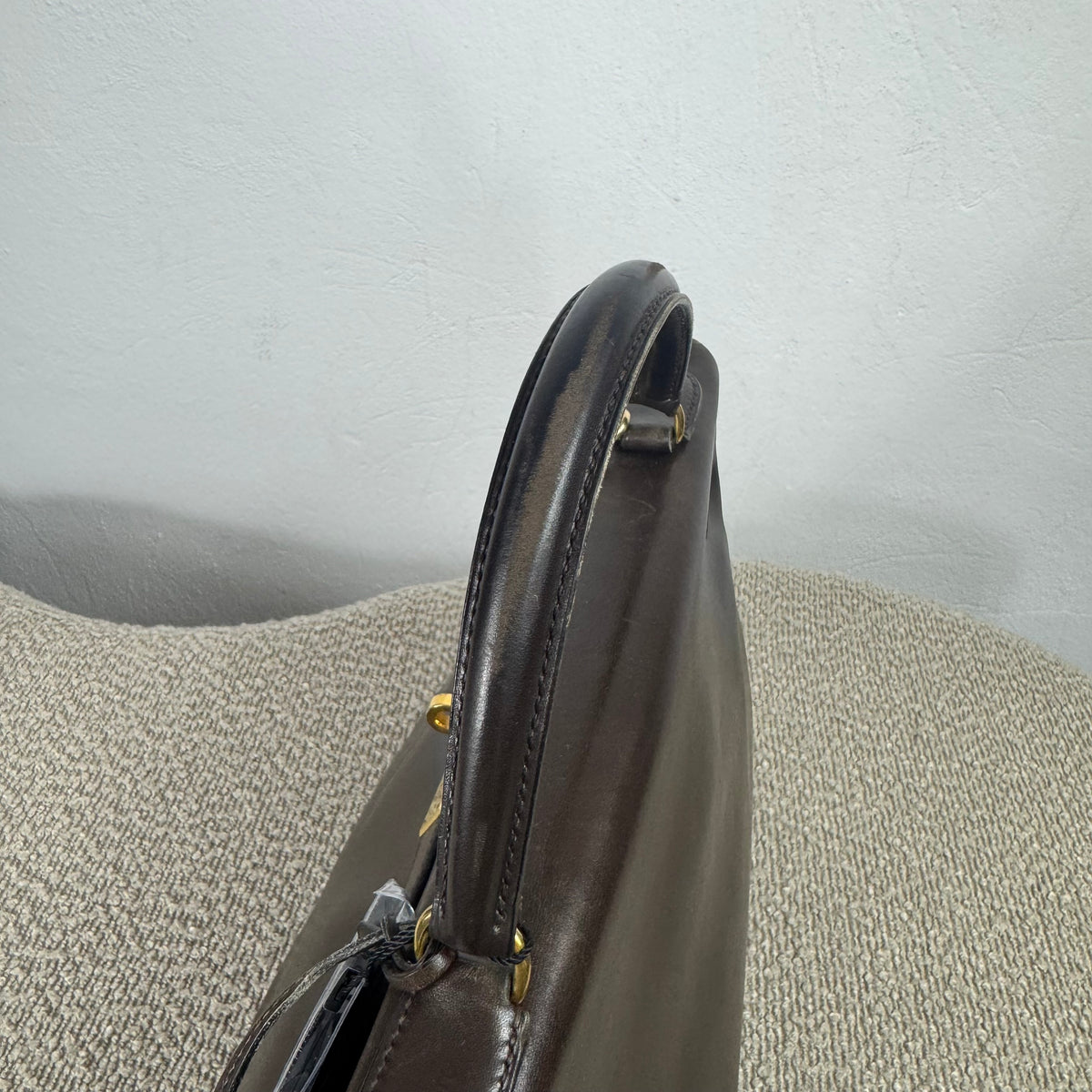 Hermès Vintage Kelly 32 – Dunkelbraun / Gold – 1992