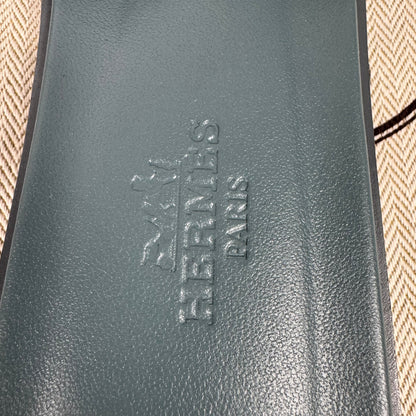 Hermès Oran Damen Sandalen Leder Blau – Gr. 38,5