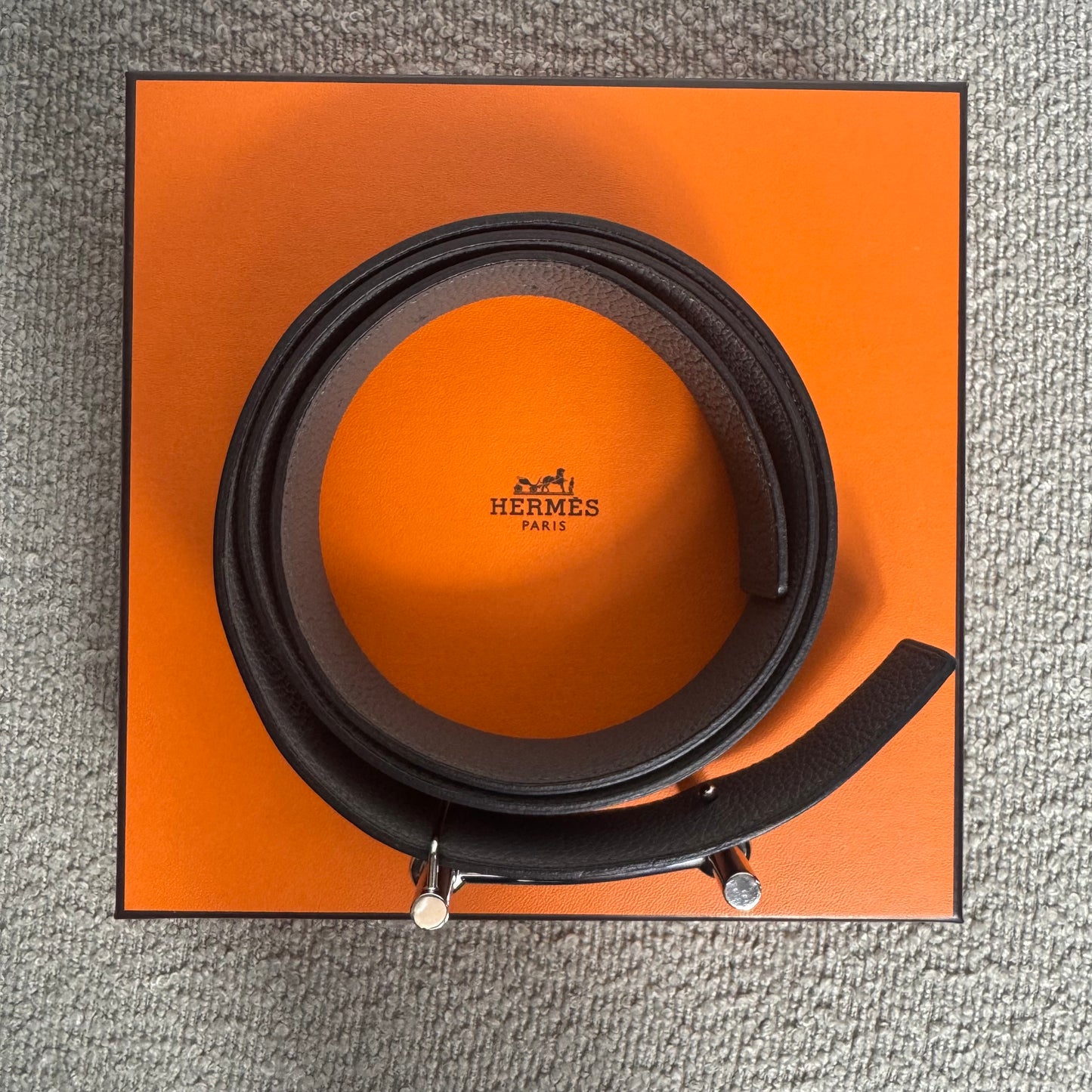 Hermès Gürtelschließe H d'Ancre & Wendbarer Gürtelriemen 38 mm