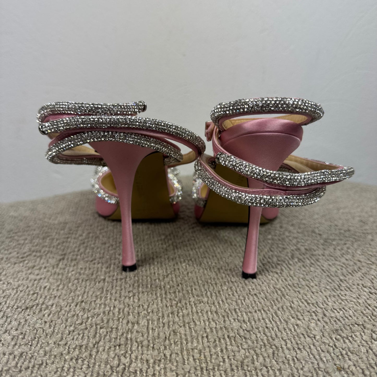 Mach &amp; Mach Double Bow Crystal Slingback Pumps – Rosa Gr. 39