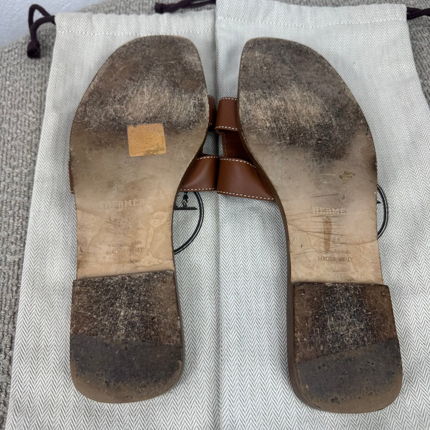 Hermès Oran Sandalen – Braun – Gr. 38,5