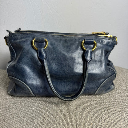 Miu Miu Sitello Shine Double Zip Leder blau
