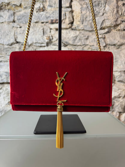 Yves Saint Laurent Kate Medium Rot Samt