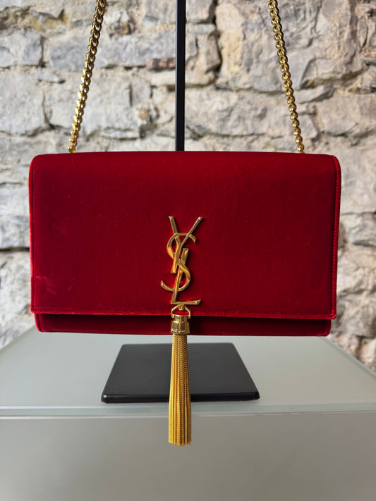 Yves Saint Laurent Kate Medium Rot Samt