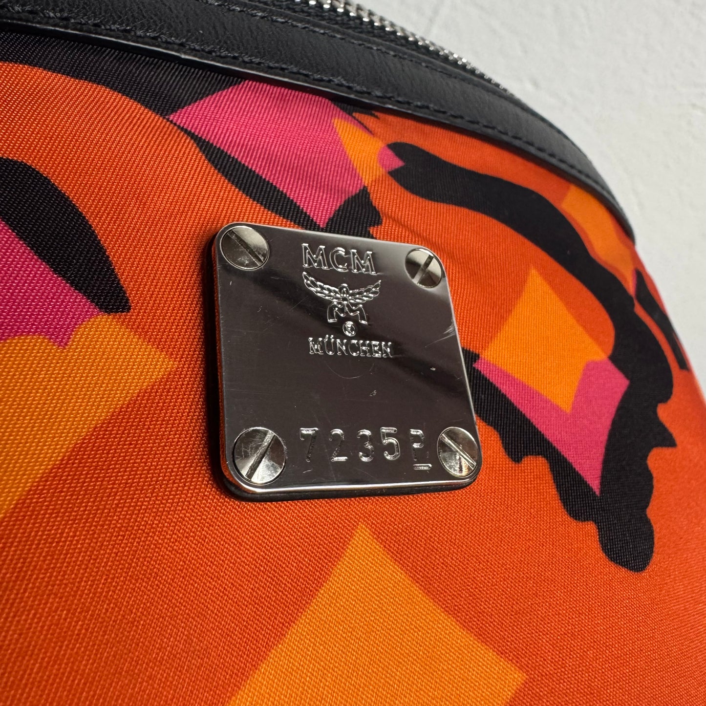 MCM Nylon Belt Bag Camouflage Orange