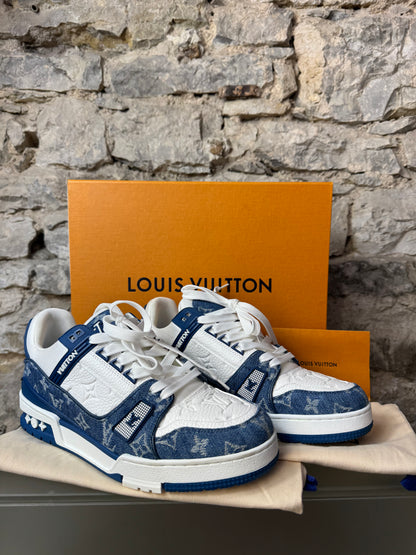 Louis Vuitton Monogram Denim Sneaker Weiß/Blau – Größe 41,5