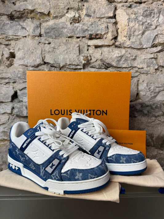 Louis Vuitton Monogram Denim Sneaker Weiß/Blau – Größe 41,5