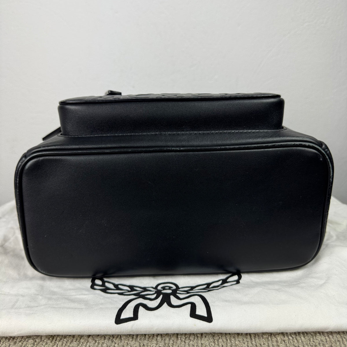 MCM Rucksack Schwarzes Leder