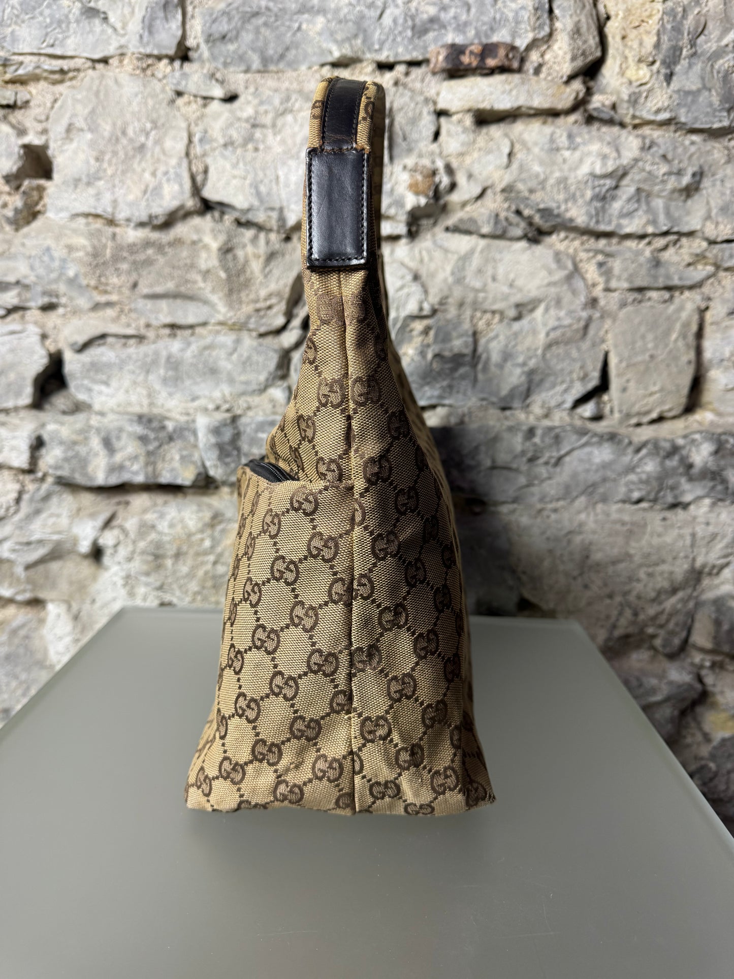 Gucci GG Canvas Hobo Bag 0013380 Beige