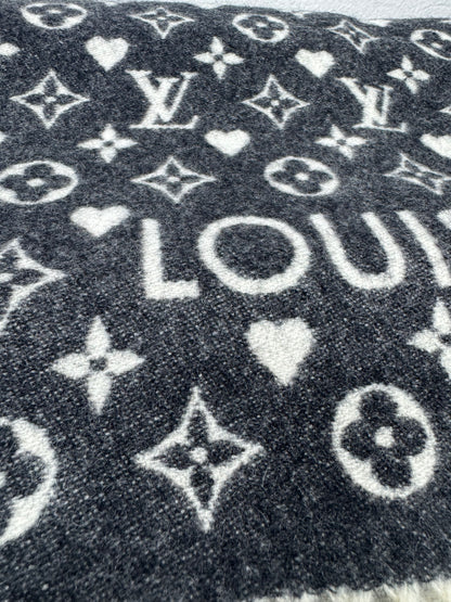 Louis Vuitton Game On Monogram Kaschmir Schal – Schwarz / Weiß