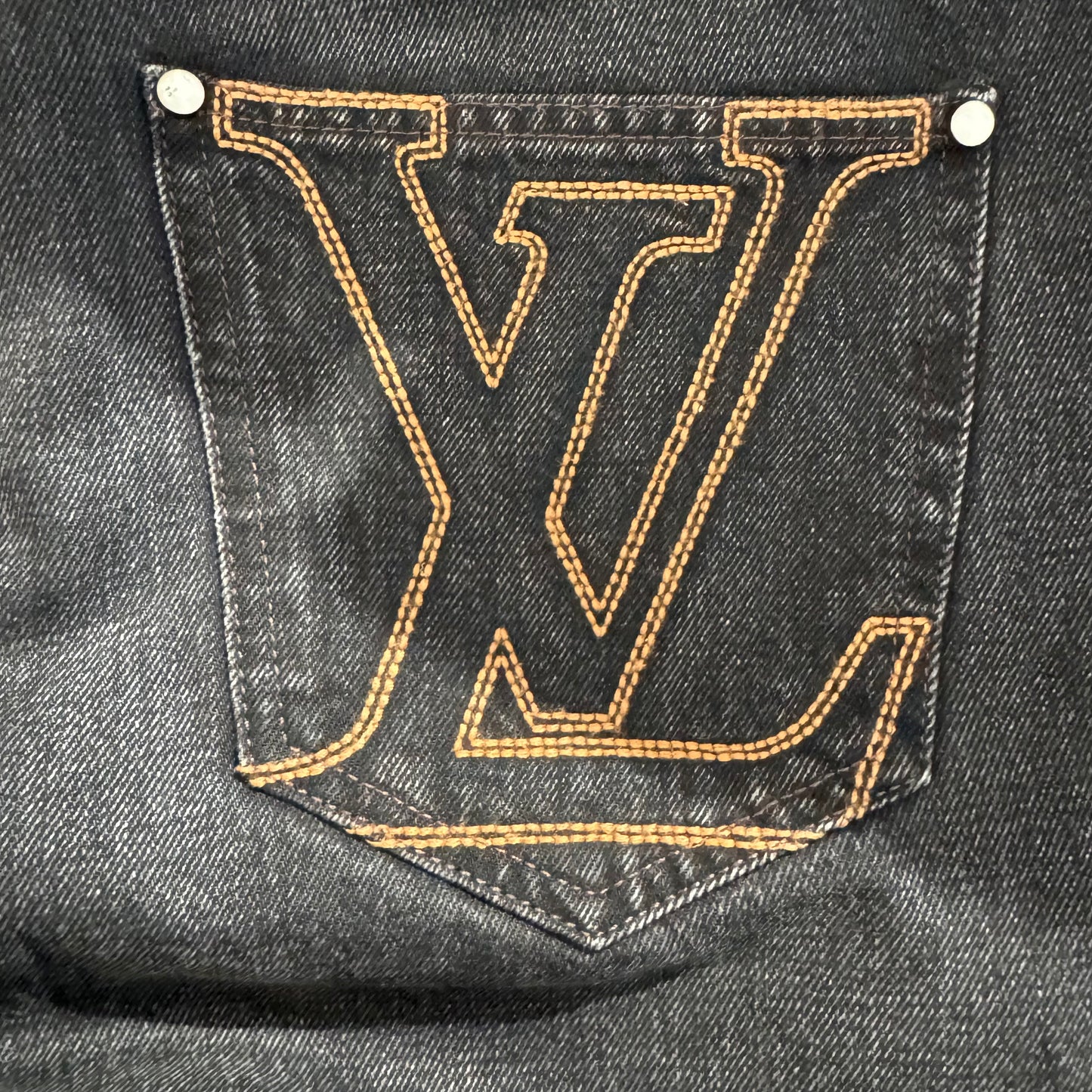 Louis Vuitton Staples Edition Washed Black Denim jeans