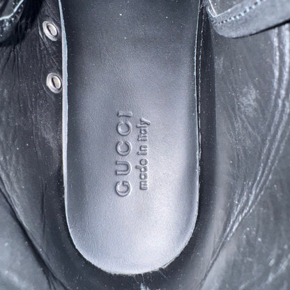 Gucci High-Top Leder-Sneaker Schwarz Gr. 40,5