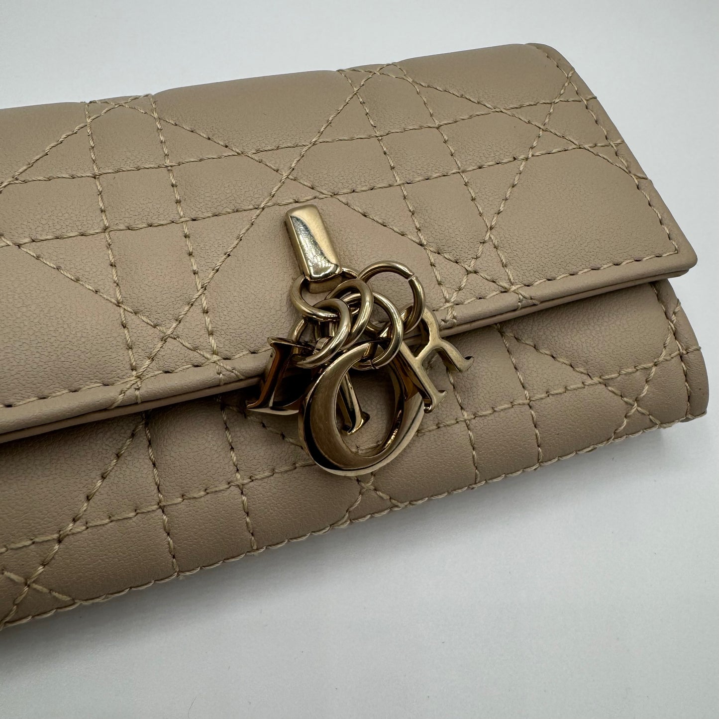Dior My Dior Glycine Portemonnaie Cannage Lammleder Puderbeige