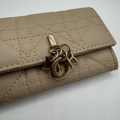 Dior My Dior Glycine Portemonnaie Cannage Lammleder Puderbeige