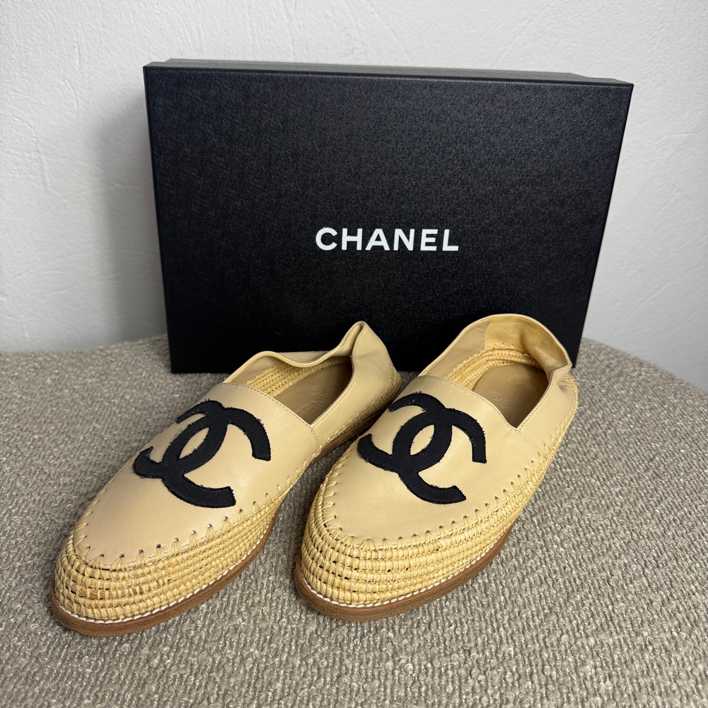 Chanel Espadrilles Beige Lammleder Gr. 39