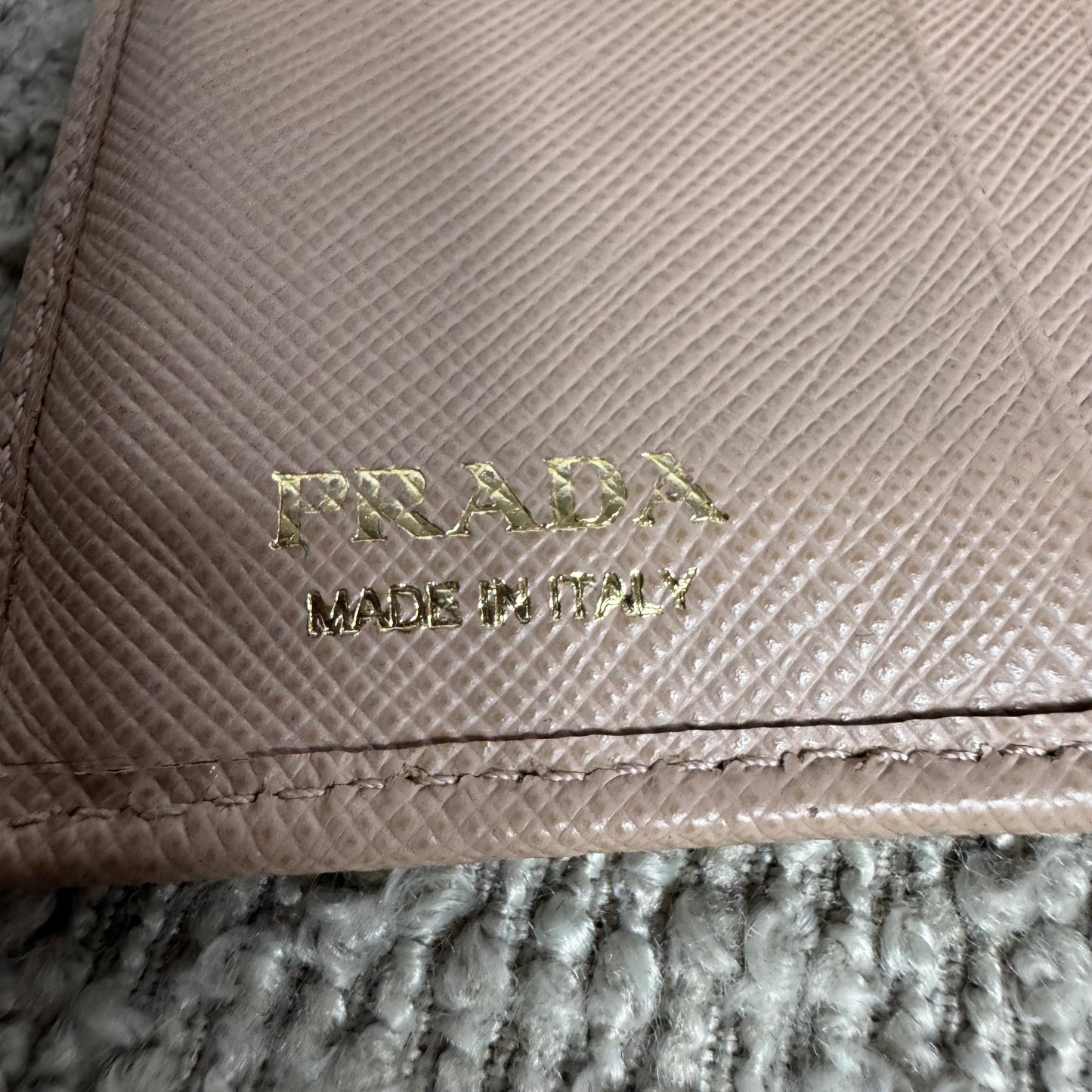 Prada Saffiano Metal Compact Wallet – Nude