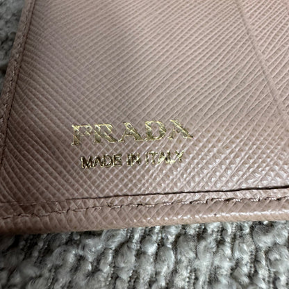 Prada Saffiano Metal Compact Wallet – Nude