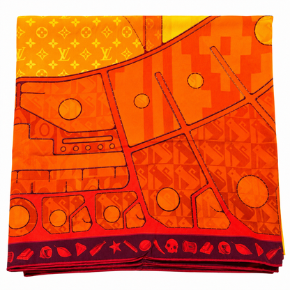 Louis Vuitton Carré 90 – Seidentuch Gelb / Orange – M75276
