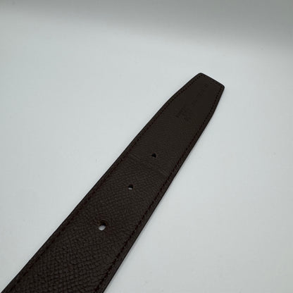 Hermès Gürtel H Striée – Wendbarer Gürtelriemen Schwarz / Ébène