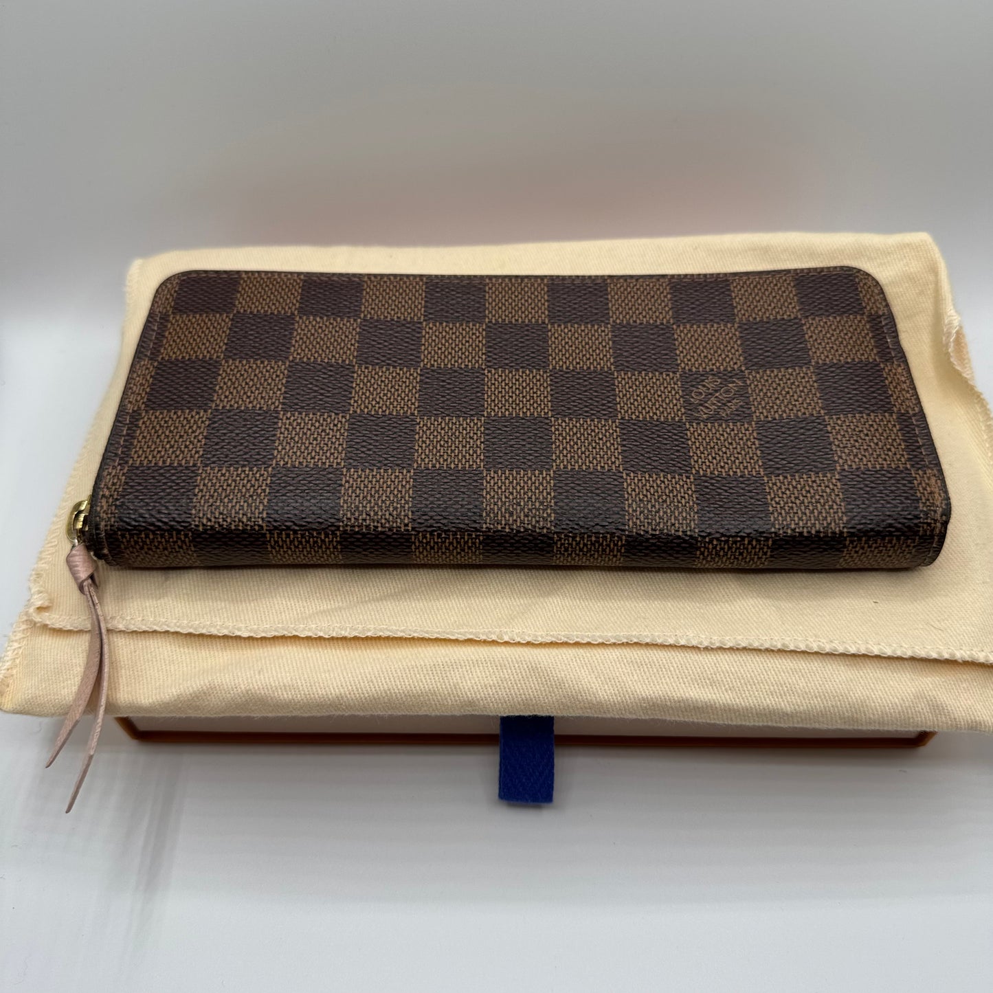 Louis Vuitton Zippy Wallet Damier Ebene Rose Ballerine