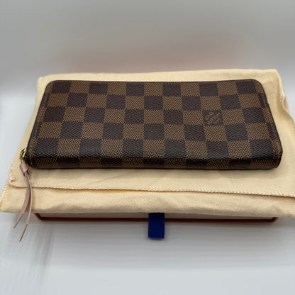 Louis Vuitton Zippy Wallet Damier Ebene Rose Ballerine