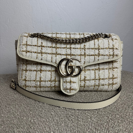 Gucci GG Marmont Special Edition Tweed mit Perlen