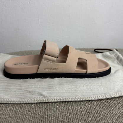 Hermès Chypre Sandalen Beige Nude Gr. 40