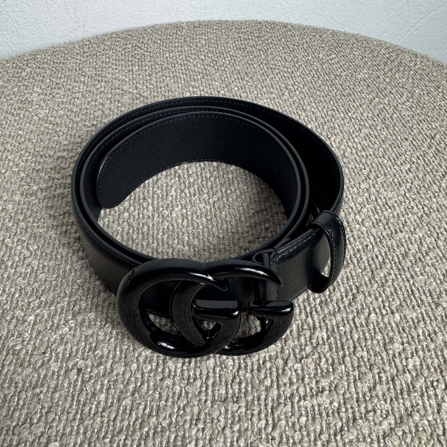 Gucci GG Marmont Gürtel Schwarz Leder „All Black“ Gr. 90